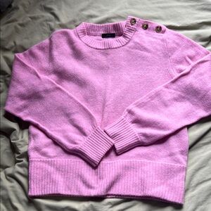 Pink J Crew Button-Shoulder Sweater size Large new without tags